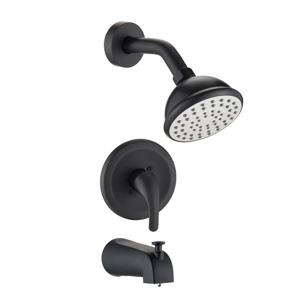 YASINU Single-Handle 1-Spray Tub and Shower Faucet in Matte Black YNA3793-MB