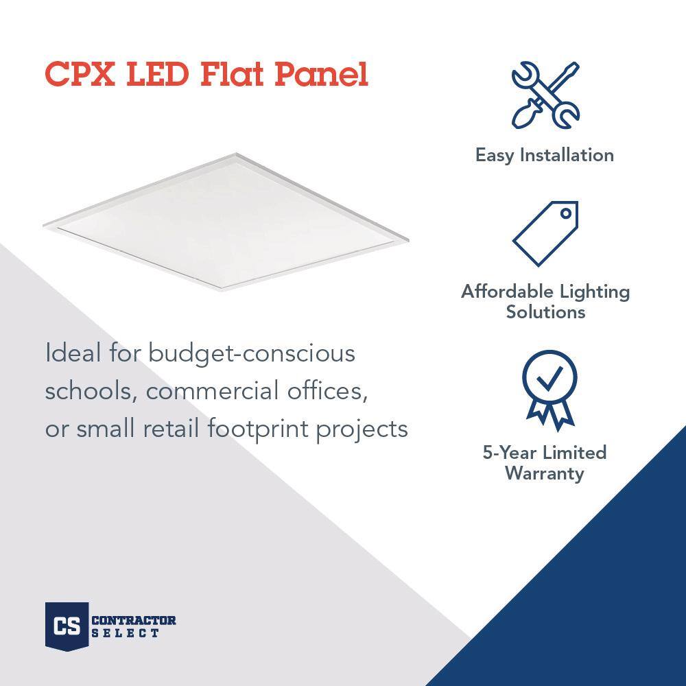 Lithonia Lighting Contractor Select CPX A12 Lens 2 ft. x 2 ft. 3200 Lumens Integrated LED Panel Light 4000K CPX 2X2 3200LM 40K A12 M4