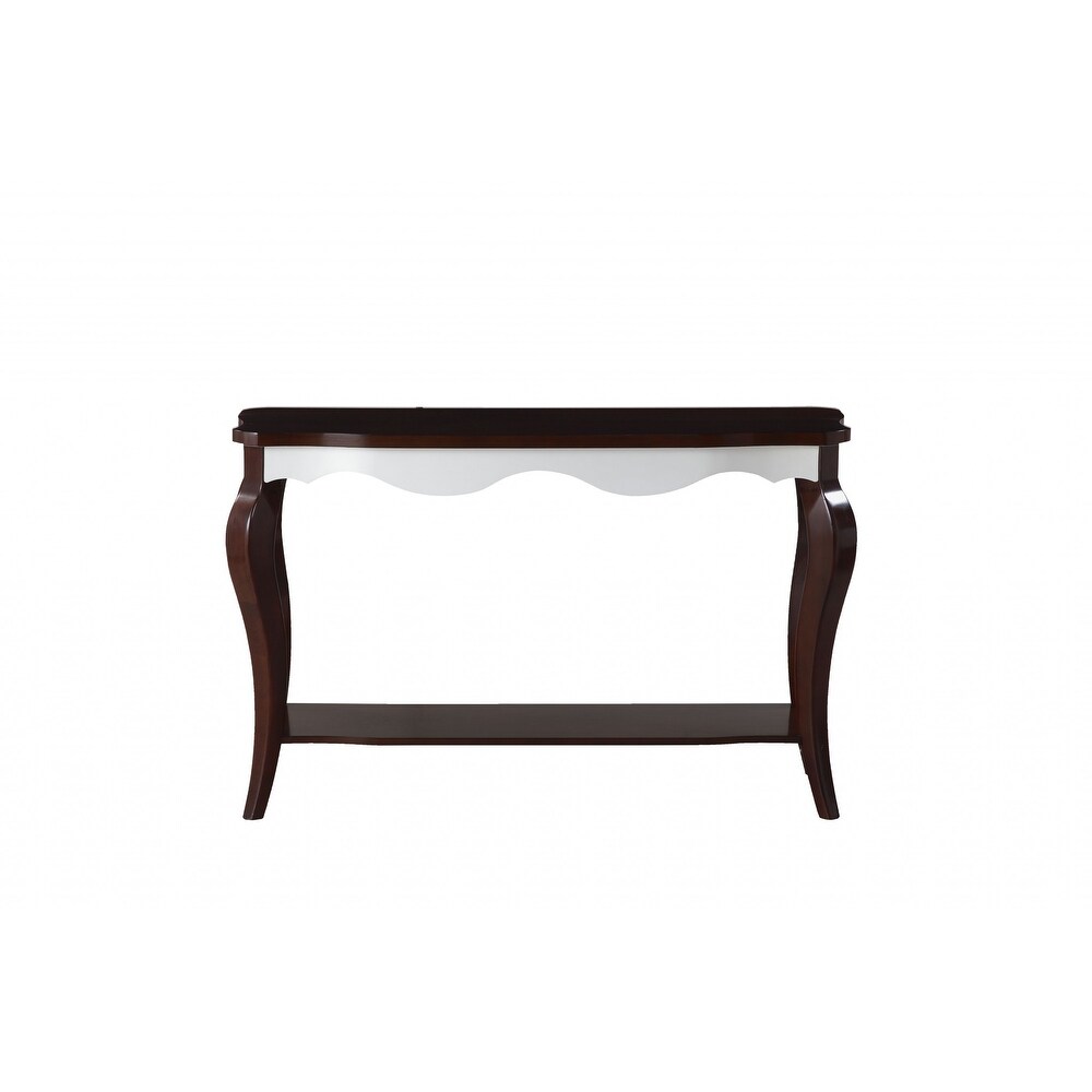 17' X 48' X 30' Walnut White Wood Sofa Table   17' X 48' X 30'