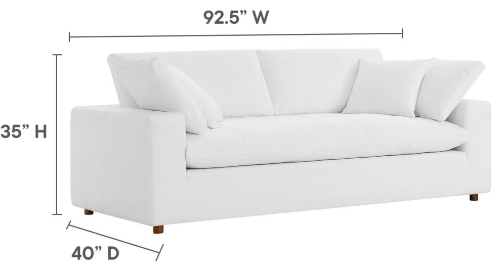 Modern Sofa  Large Design With Extra Padded Seat  ampLinen Upholstery   Modern   Sofas   by Decor Love  Houzz