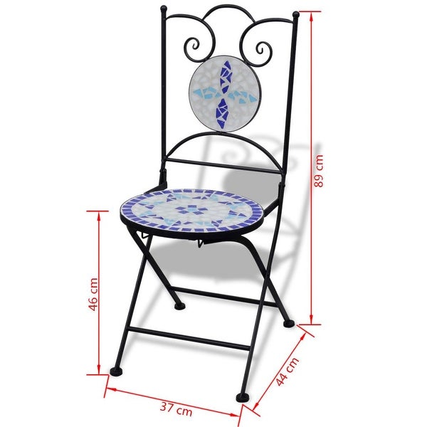 3 Piece Bistro Set Ceramic Tile Blue and White - Overstock - 35105528