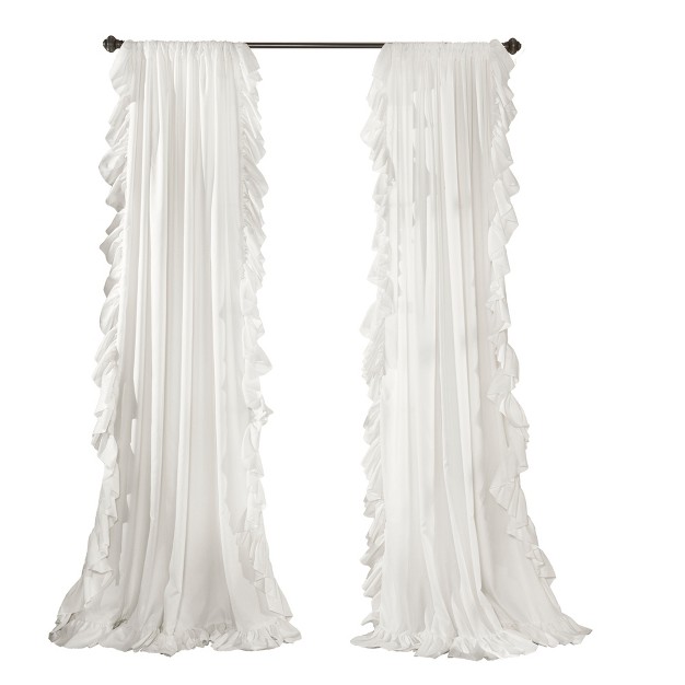 Home Boutique Reyna Window Curtain Panels Pure White 54x108 Set