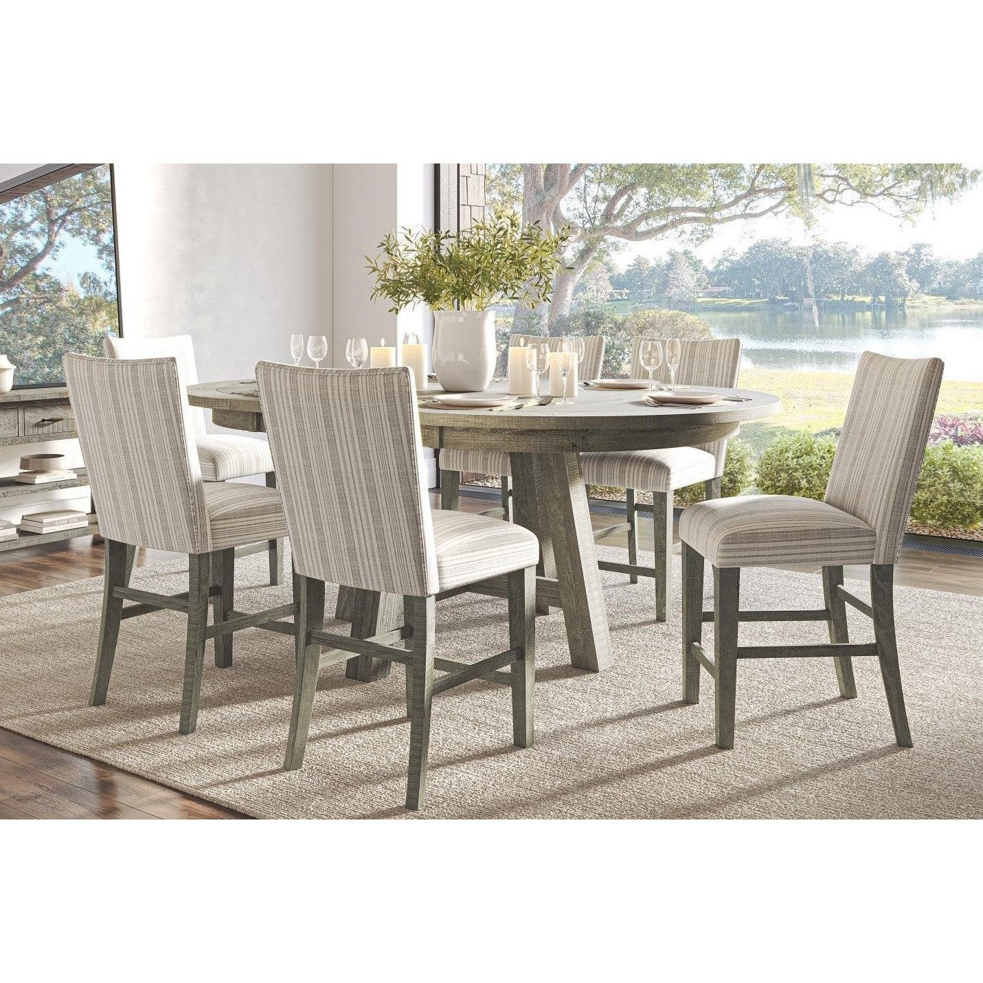 Saratoga 7-Pc Dining Set Oval Extension (54-78) Counter Height