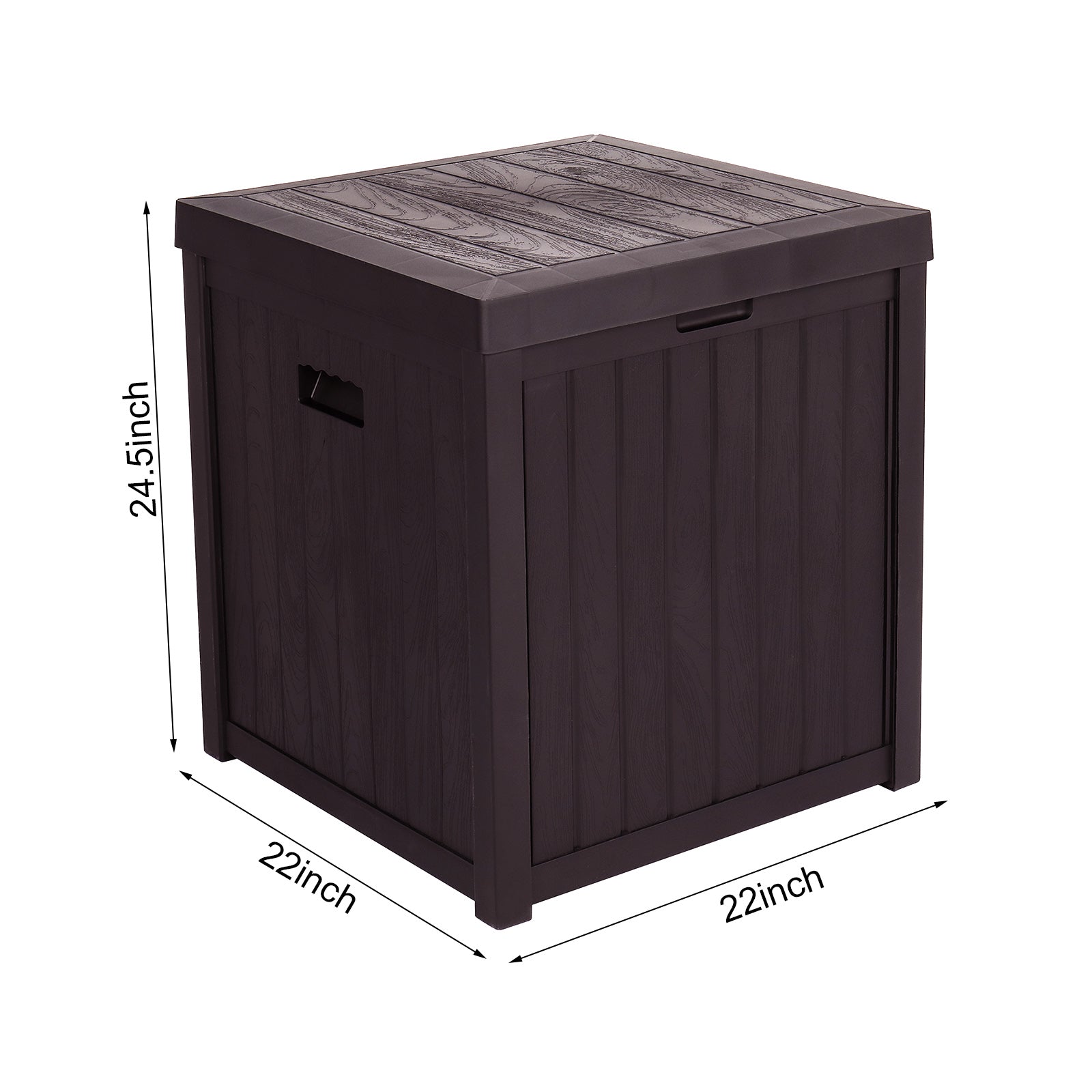 51 Gallon Patio Box, Medium Outdoor Deck Box Waterproof, Storage Box Bench for Outside Load-bearing 440lbs, Brown