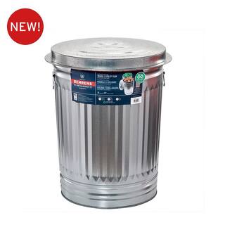 Behrens 31 Gallon Galvanized Steel Round Metal Household Trash Can with Lid 1270