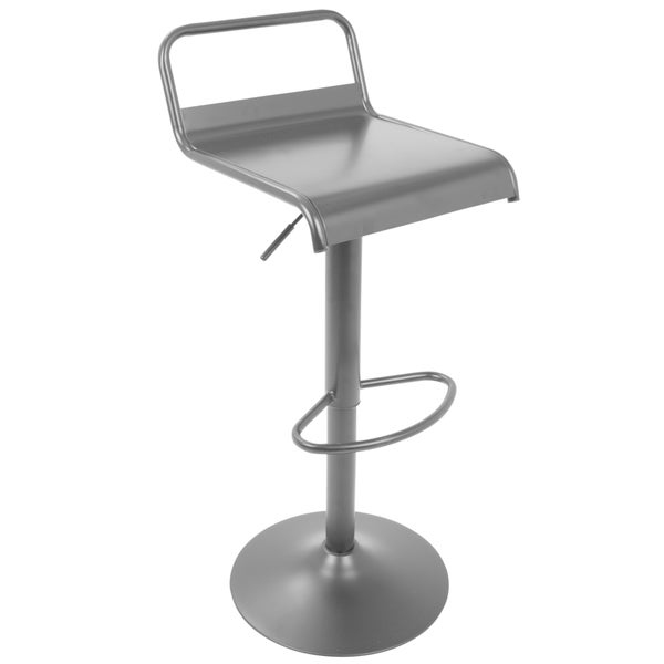 Emery Industrial Adjustable Bar Stool in Black - Set of 2 - N/A