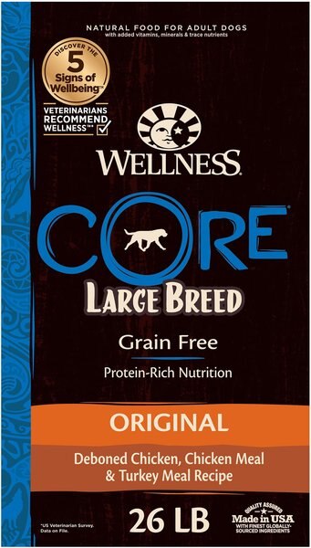 Wellness CORE Grain-Free Large Breed Chicken and Turkey Recipe Dry Dog Food