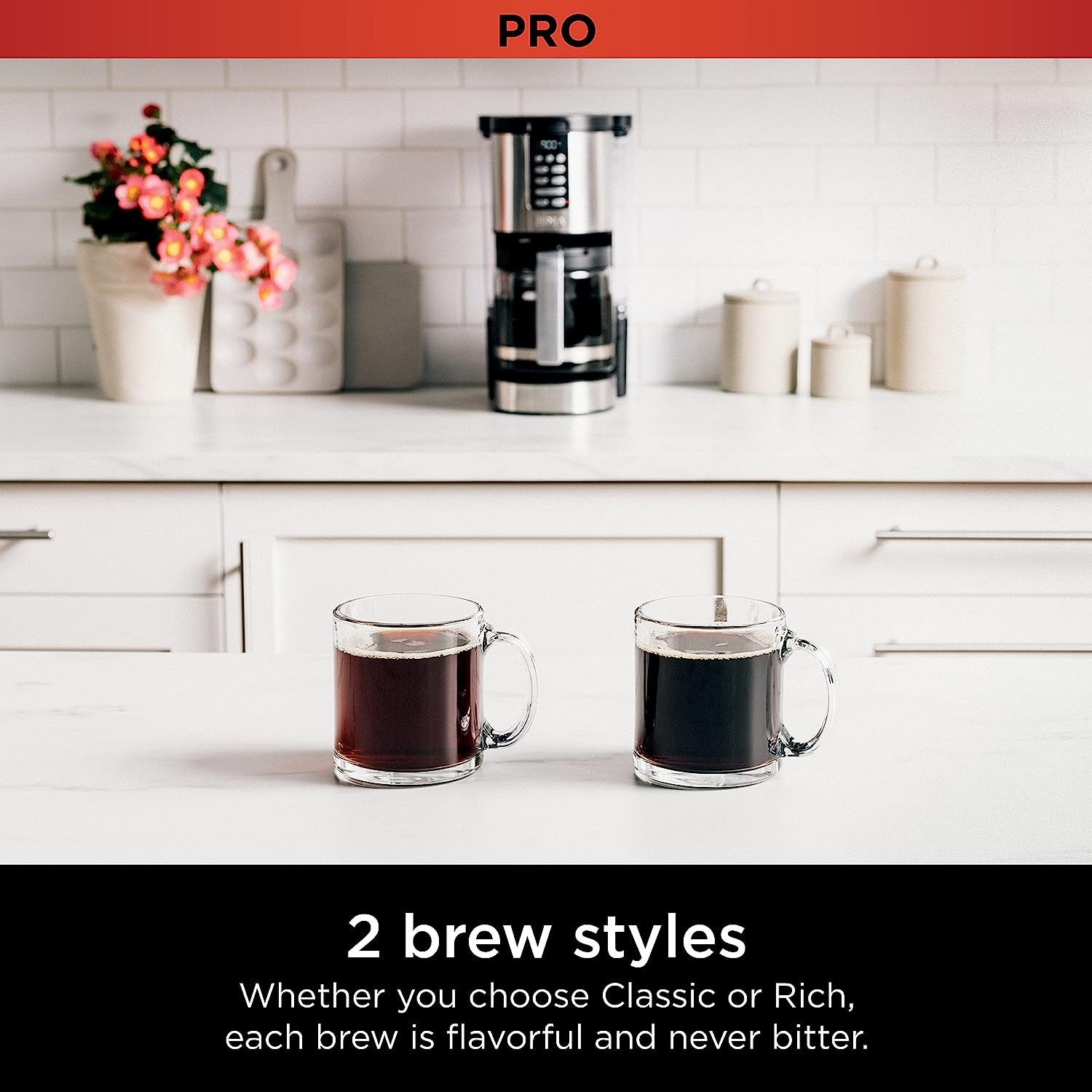 Ninja CE251 Programmable Brewer, with 12-cup Glass Carafe, Black and Stainless Steel Finish