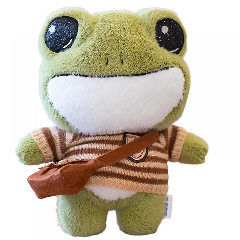 11.4 Inch Frog Plush， Frog Stuffed Animal Toy， Adorkable Frog Soft Hugglable Plushie Doll With Backpack Birthday， Gifts For Boys And Girls