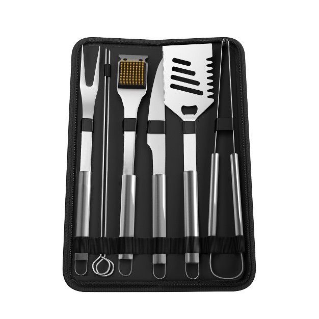 Hastings Home Bbq Grill Tool Set Stainless Steel 7 Pieces