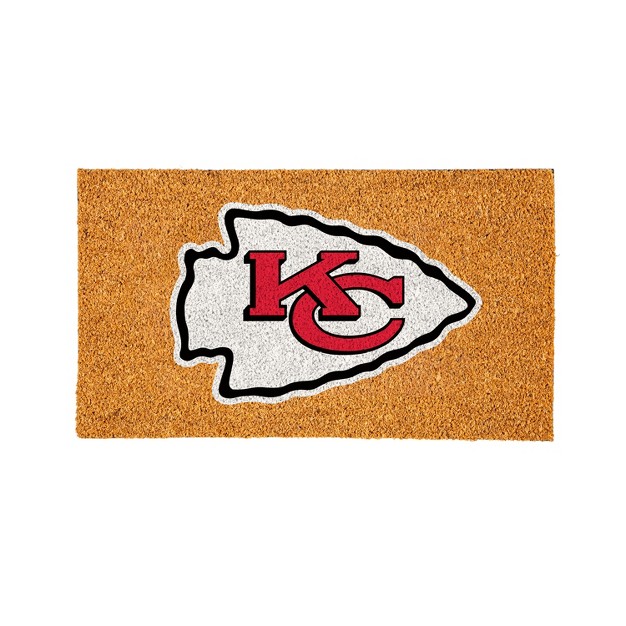 Evergreennflkansas City Chiefs Logo Natural Coir 28 X 16 Inches Indoor Outdoor Doormat