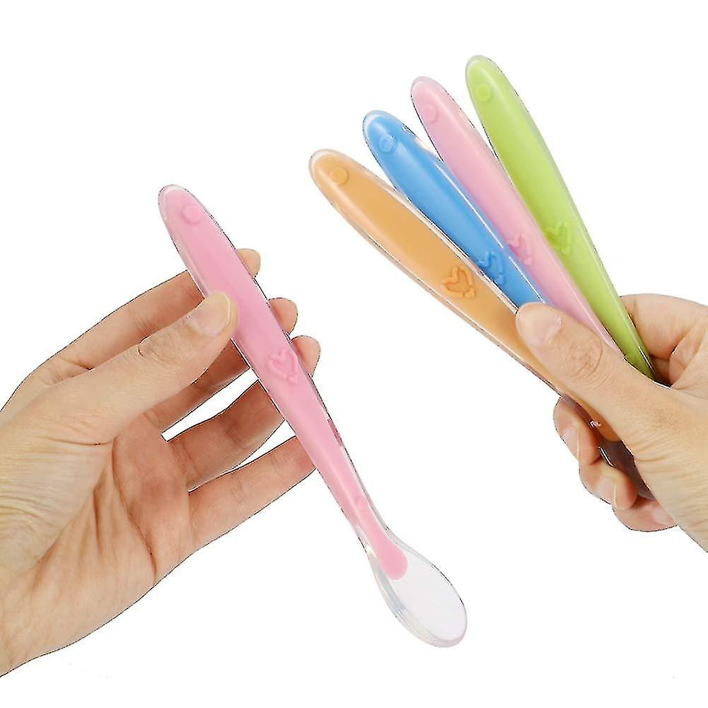 8 Pieces Baby Feeding Spoon Soft Silicone For Infant From 4 Months