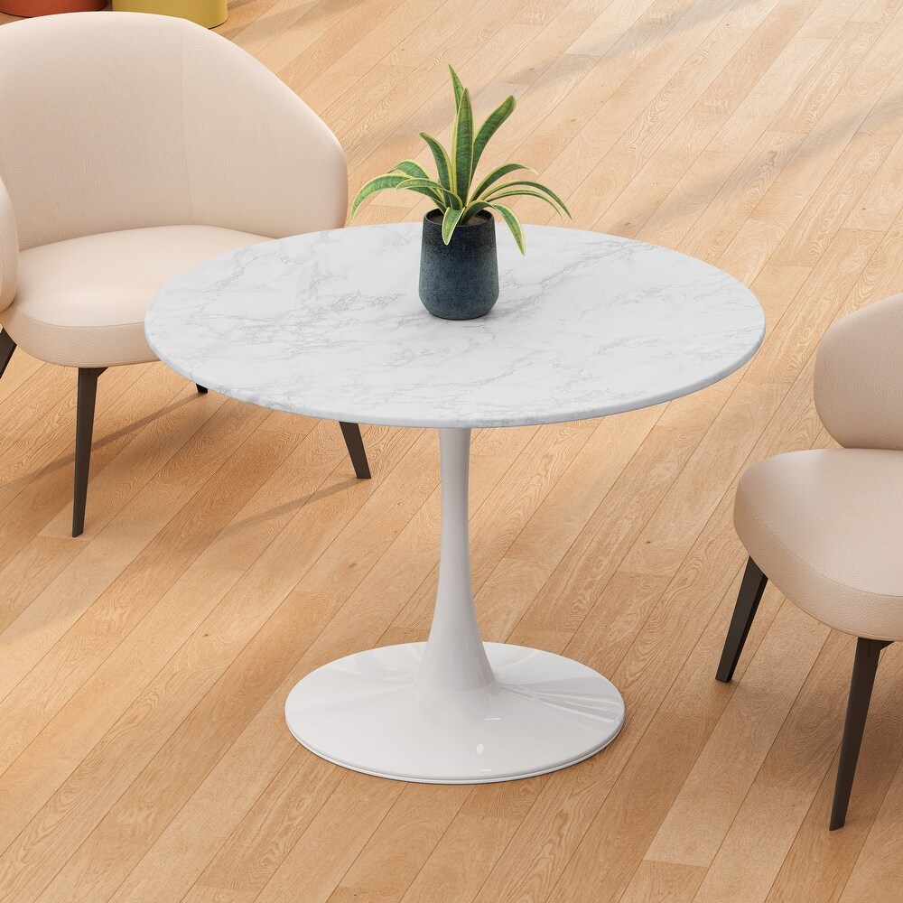 Dining Table with Round MDF Table Top Metal Base