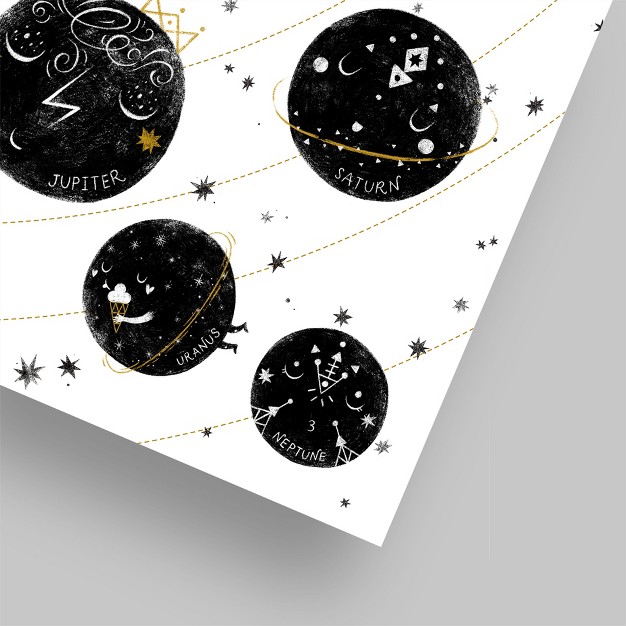 Americanflat Educational Monochrome Solar System By Elena David Poster