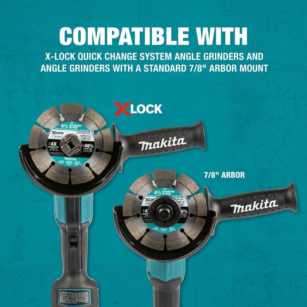 Makita X-LOCK 4-1/2 in. Continuous Rim Diamond Blade for Ceramic and Granite Cutting E-07397