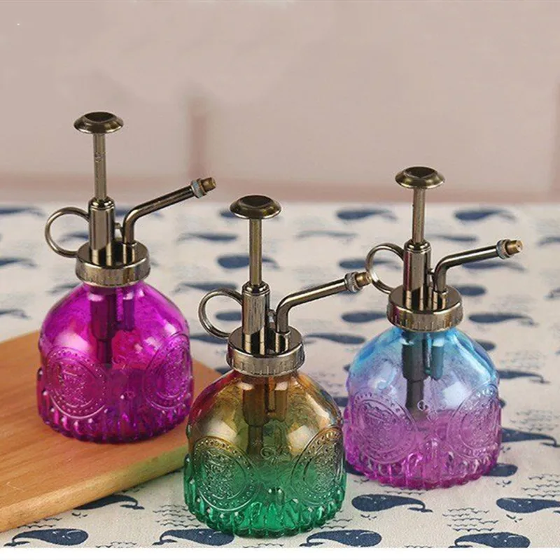 200 ml High quality European style retro carved air pressure spray nozzle small glass plant water sprayer