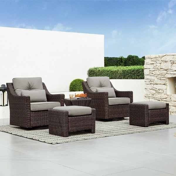 Murphy Outdoor Wicker Patio Furniture Swivel Glider Chair