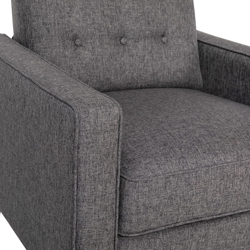 Modern Recliner  Pushback Design With Button Tufted Backrest   Modern   Recliner Chairs   by Decor Love  Houzz