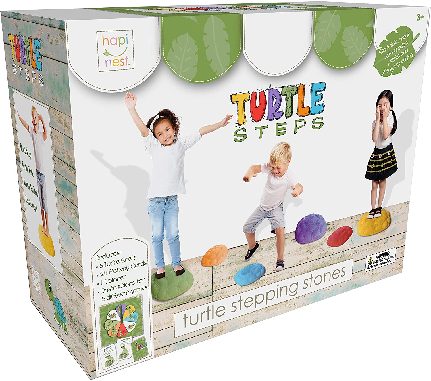 Hapinest Turtle Steps Balance Stepping Stones Obstacle Course Coordination Game for Kids and Family - Indoor or Outdoor Sensory Play Equipment Toys Toddler Ages 3 4 5 6 7 8 Years and Up