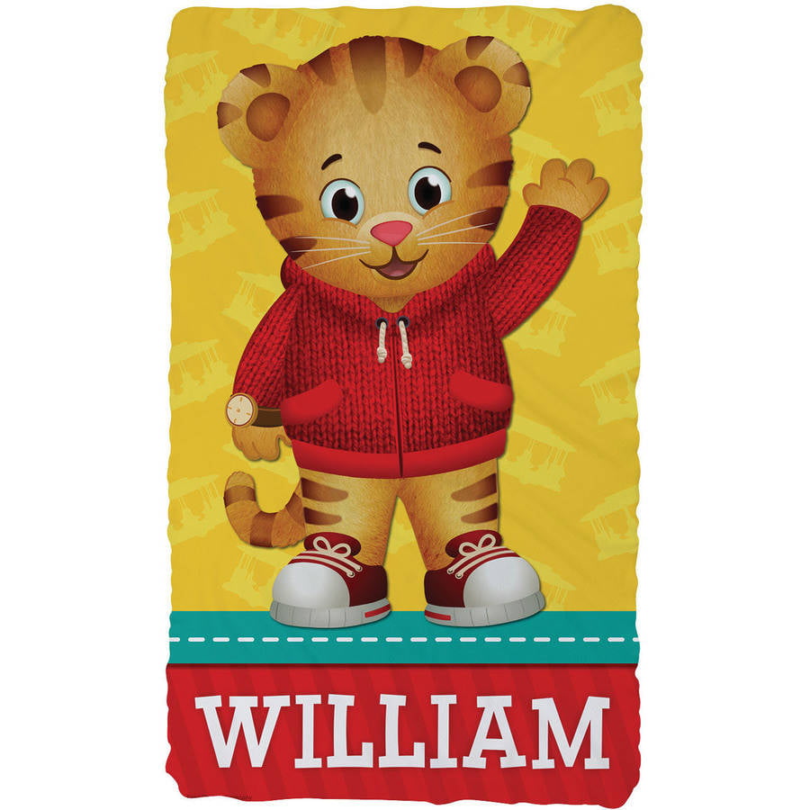 Personalized daniel tiger kids' throw blanket - hello daniel