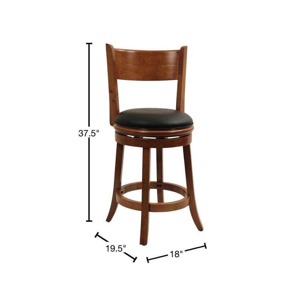 Boraam Palmetto-24 in. Fruitwood Finish Wood Frame counter Height Bar Stool 45124