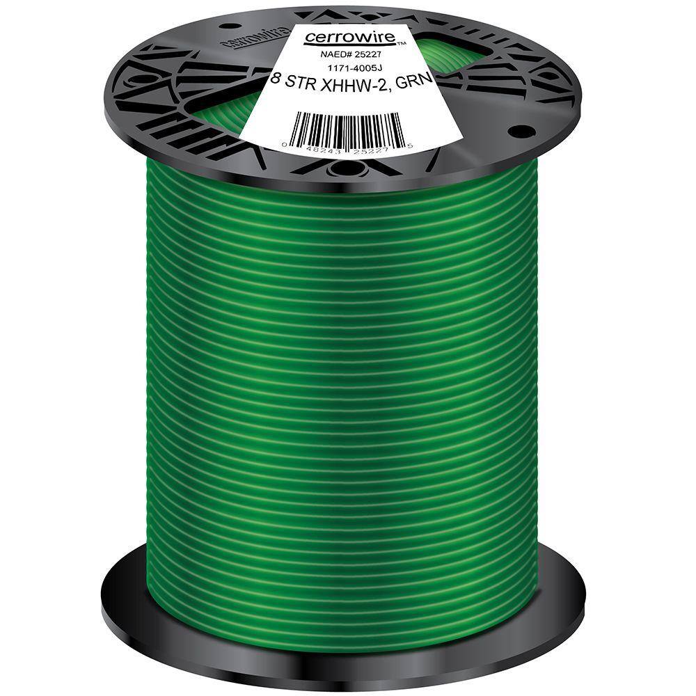 Cerrowire 500 ft. 8 Gauge Green Stranded Copper XHHW-2 Wire 1171-4005J