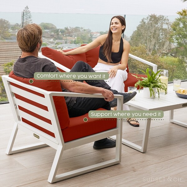 Sunset and Cie 4PCs Aluminum Patio Furniture Set