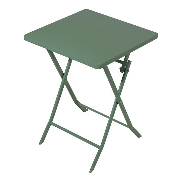 3Piece Patio Bistro Set of Foldable Table and Chairs，Dark Green