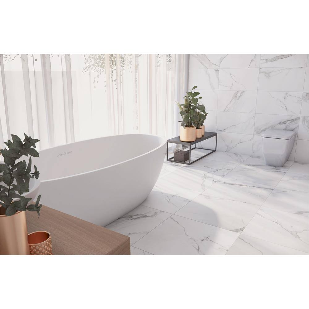 ELIANE Donchez White Calacatta 24 in. x 24 in. Glazed Porcelain Floor and Wall Tile (15.76 sq. ft.Case) 8048711