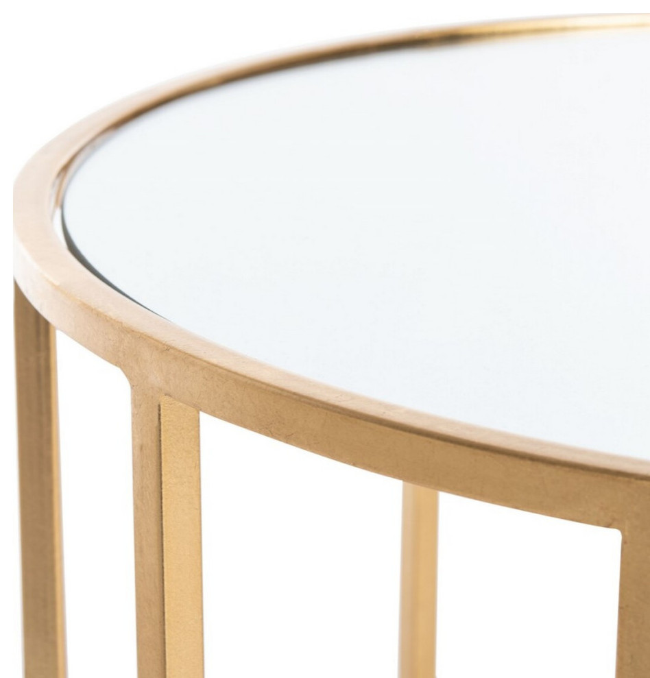 Gianna Mirror Top Accent Table Gold   Contemporary   Side Tables And End Tables   by AED Luxury Home Decor  Houzz