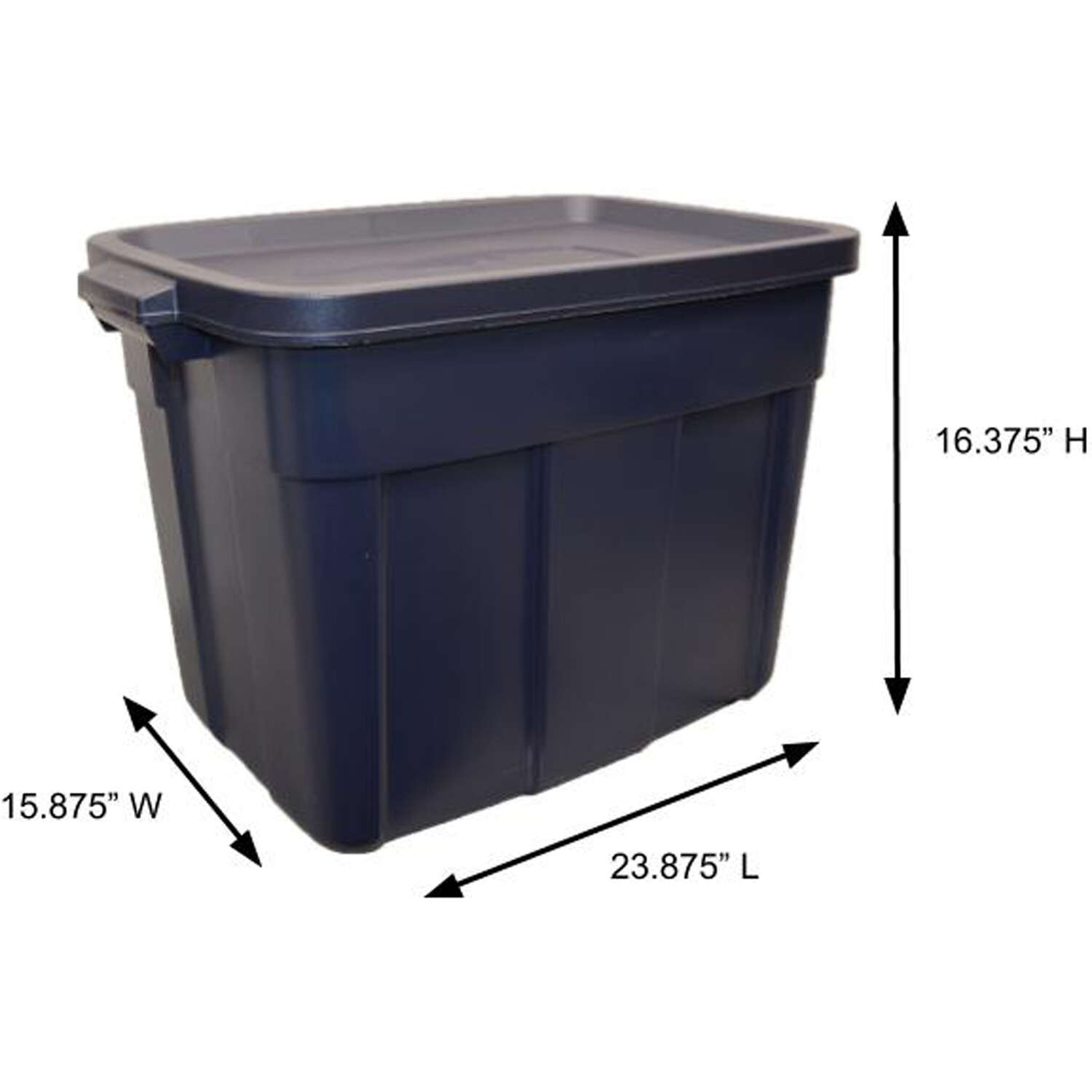 Rubbermaid Roughneck 18 gal Black/Gray Storage Box 16.5 in. H X 15.9 in. W X 23.875 in. D Stackable