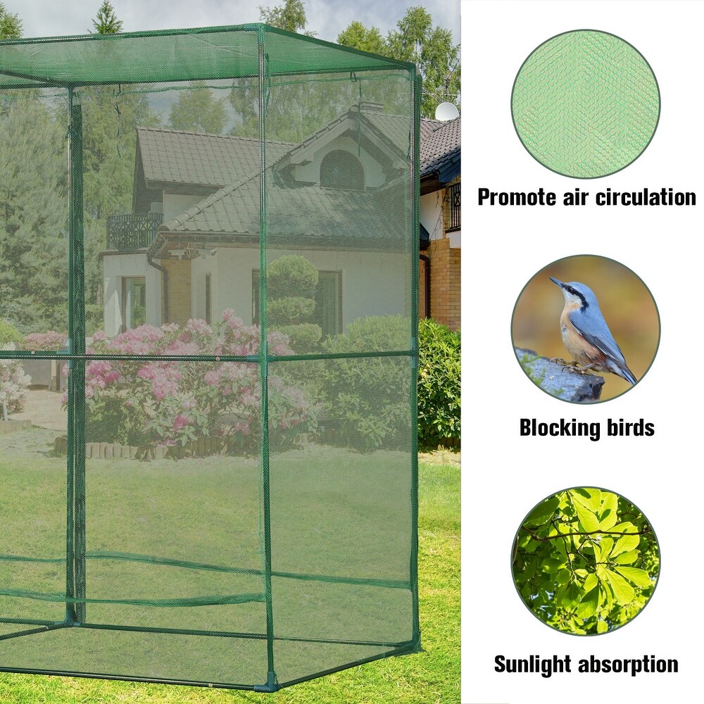 Aoodor 8'x4'x6' Crop Cage Plant Protection Netting Tent with Zipper   n/a