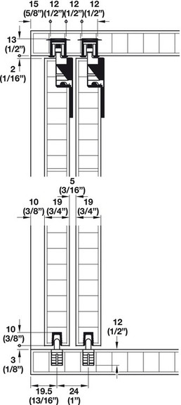 Hafele 405.82.215 Sliding Door Hardware  Hawa Clip...