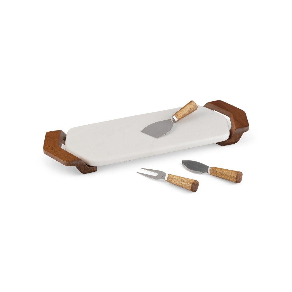 Nambe Chevron Cheese Tray w/ Knives   16.75\