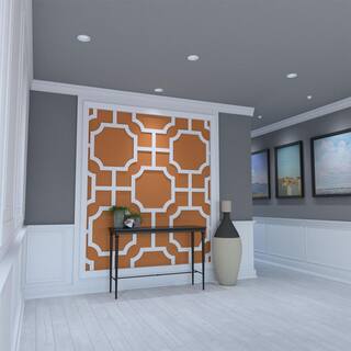 Ekena Millwork 38 in. x 40-78 in. x 23-38 in. Bradley Decorative Fretwork Wall Panels in Architectural Grade PVC WALP24X24BRD