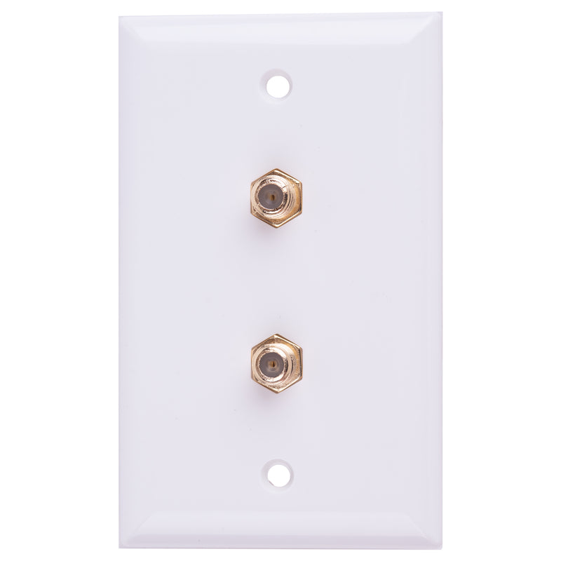 WALLPLATE COAX DUAL WHT