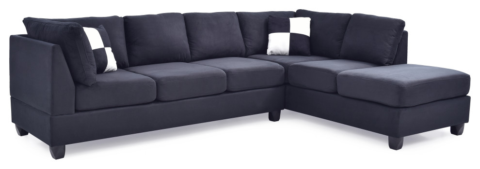 Solana Micro Suede Sectional   Transitional   Sectional Sofas   by Glory Furniture  Houzz