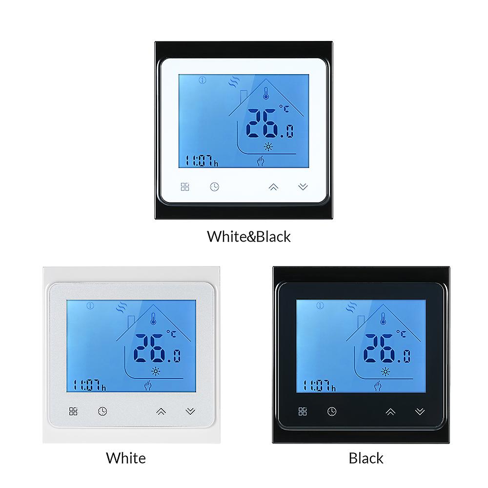 White 5a Water Heating Thermostat With Touchscreen Lcd Display Weekly Programmable Energy Saving Temperature Controller