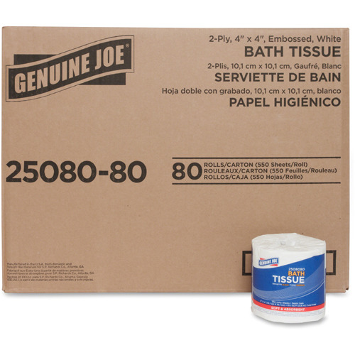 Genuine Joe Embossed Roll Bath Tissue  GJO2508080