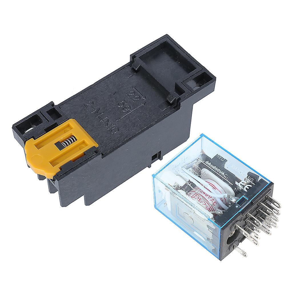 My4nj 14pins Four Normally Open Four Normally Close Small Coil Power Relay With Base(dc24v)