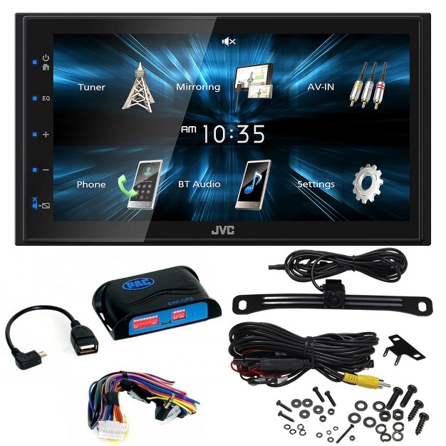 Wvga Capacitive Monitor With Pac Swi cp5 Steering Wheel Interface And License Plate Back Up Camera