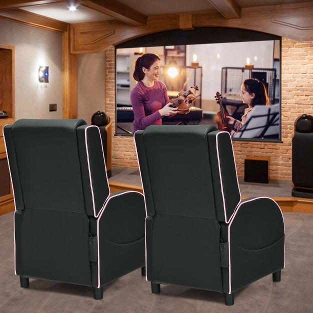 Costway Massage Gaming Recliner Chair Leather Single Sofa Home Theater Seat