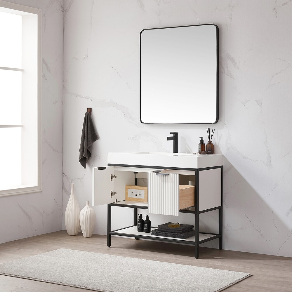 Marcilla 36 in. Single Sink Bath Vanity with Stone Sink Top