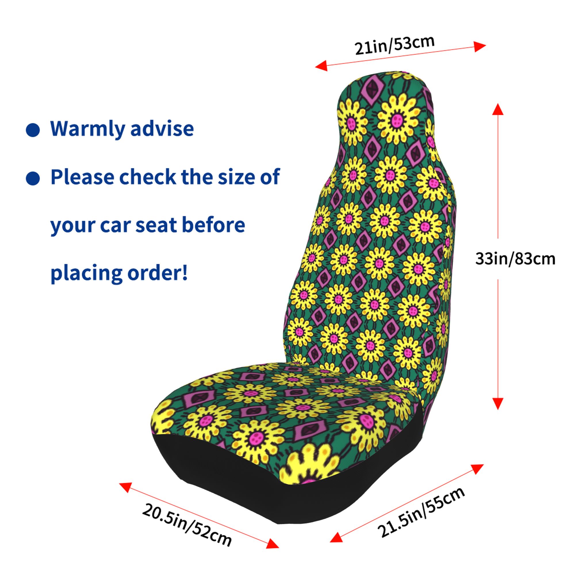 ZICANCN Car Seat Covers Front Seats Only，Retro Flower Decor Automotive Seat Covers Protectors for Cars Trucks Suv 2 Pack