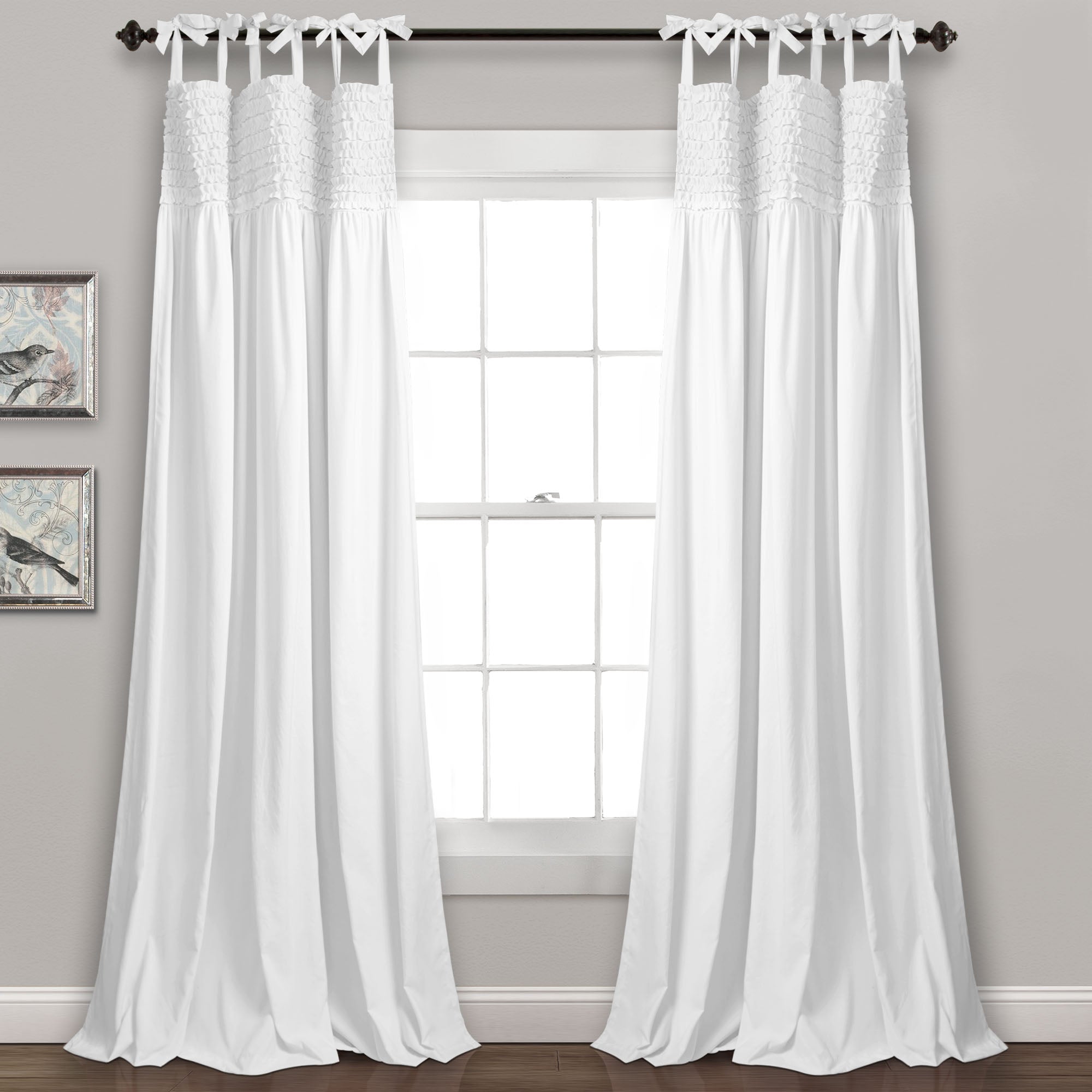 Lydia Ruffle Window Curtain Panel Set