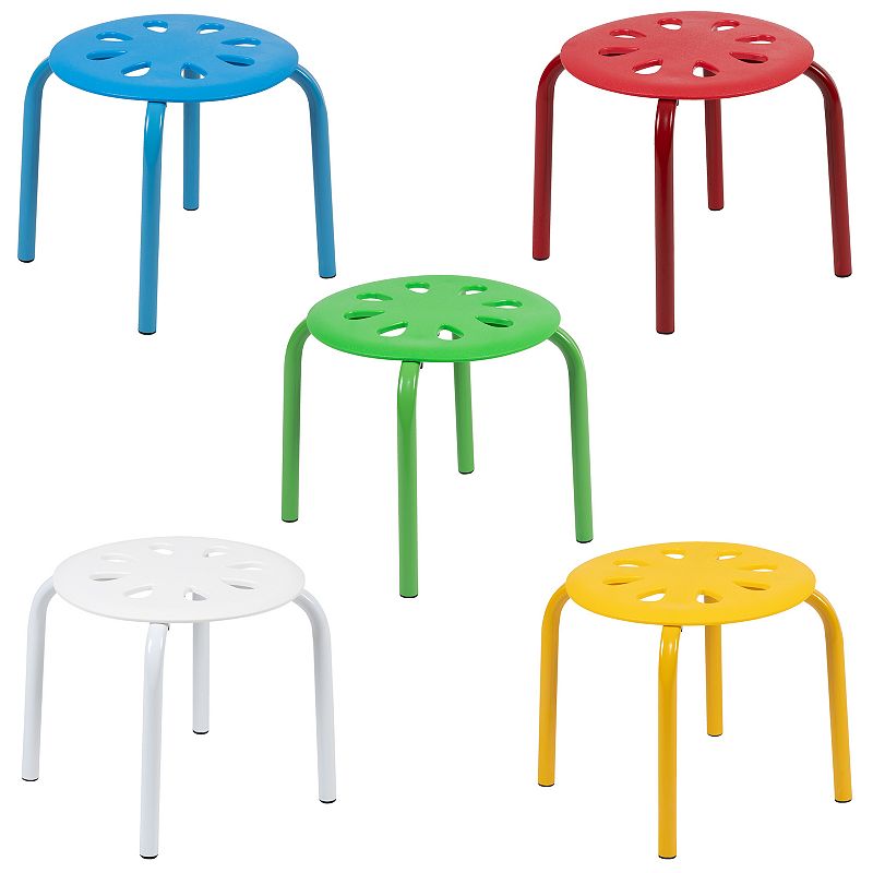 Kids Flash Furniture Bentley Colorful Nesting Stack Stool 5-piece Set