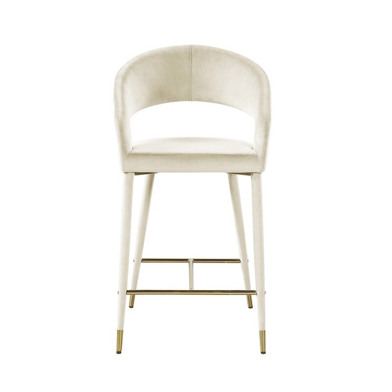 Best Master Furniture Samson Contemporary Velvet Upholstered Bar Stool with Gold Accent (Set of 2)