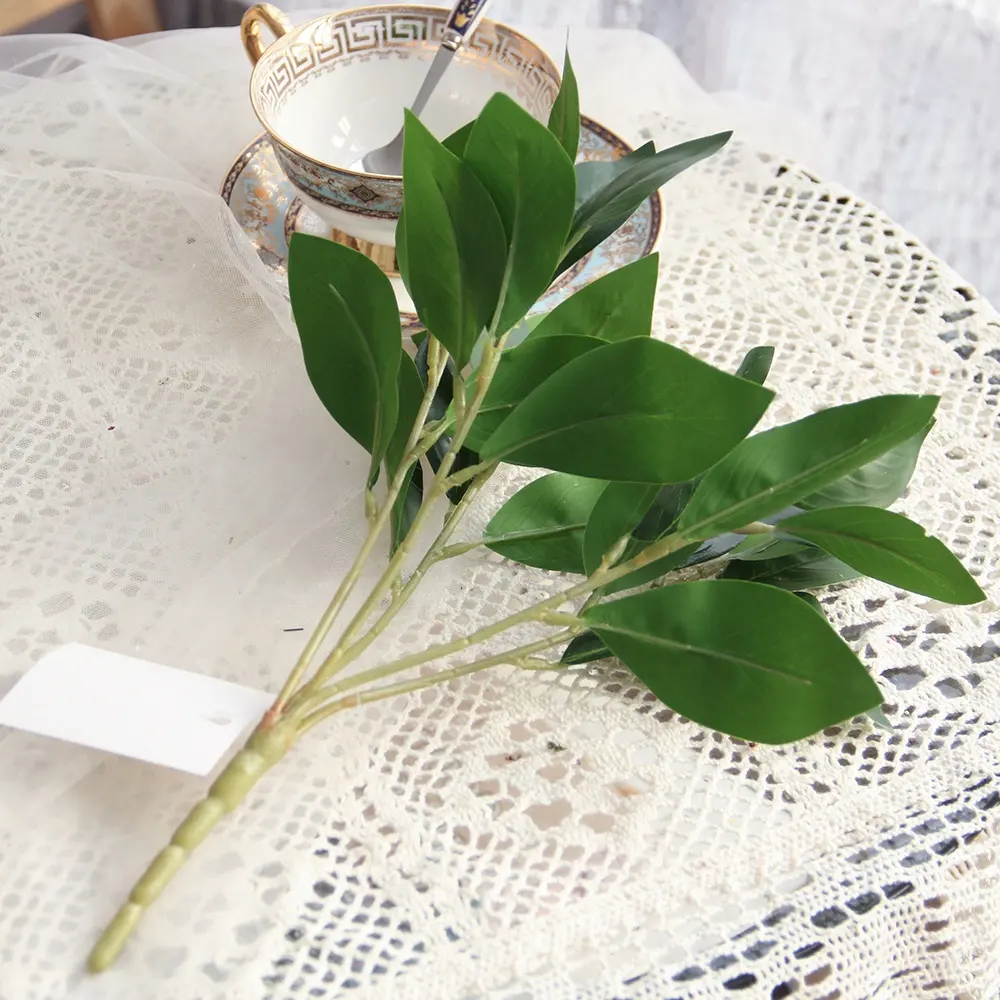 Wholesale Artificial Plant Artificial Plant Set Artificial Plant Ceiling Decoration Camellia leaves bunch w/5 branches