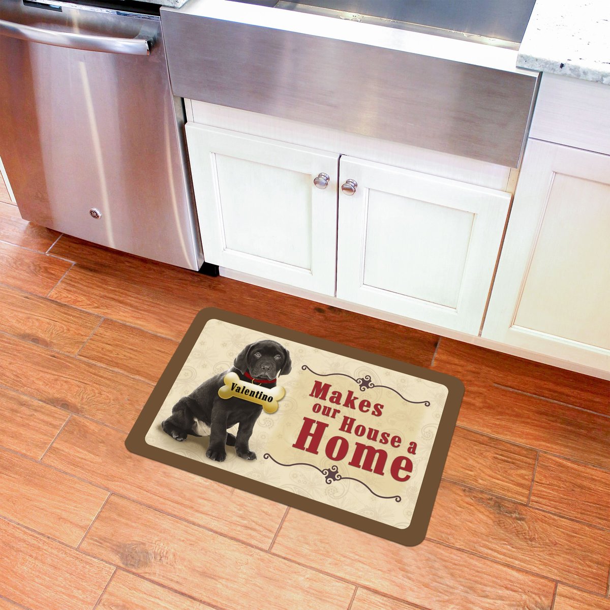 Bungalow Flooring Makes Our House A Home Black Lab Personalized Floor Mat