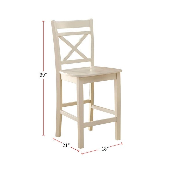 Set of 2 Wooden Counter Height Chairs